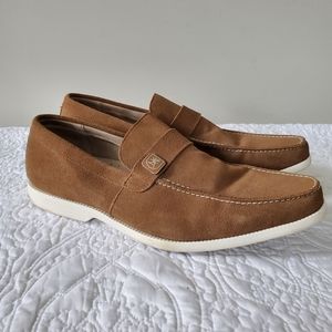 STACY ADAMS CASPIAN Mens Tan Suede Slip On Loafers, Shoes